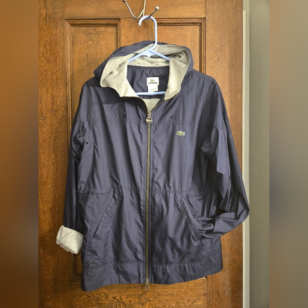 Lacoste Navy Blue Hooded Windbreaker